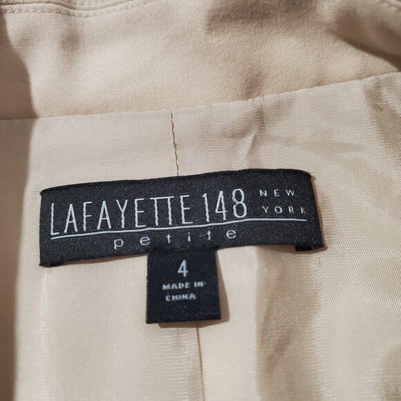 Lafayette 148 New York Virgin Wool Stretch Blazer Womens Size 4P Beige Career - Picture 6 of 9